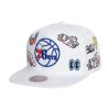 MITCHELL & NESS NBA PHILADELPHIA 76ERS HAND DRAWN SNAPBACK NBA WHITE