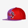 MITCHELL & NESS TORONTO RAPTORS Mens High Crown Structured Snapback Purple/RED