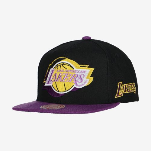 MITCHELL & NESS LOS ANGELES LAKERS Mens High Crown Structured Snapback Black / Purple