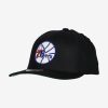 MITCHELL & NESS PHILADELPHIA 76ERS Mens 6 Panel High Crown Structured Snapback Black