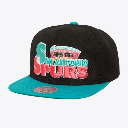 Mitchell & Ness NBA Text Stack 1 Snapback - San Antonio Spurs Black ONE