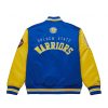 Mitchell & Ness NBA Primetime Heavyweight Satin Jacket Vintage Logo Golden State Warriors Royal XL