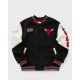 Mitchell & Ness NBA Team History Varsity Jacket Vintage Logo Chicago Bulls Black