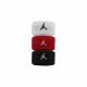 JORDAN W HAIR TIES TERRY 3 PK WHITE/GYM RED/BLACK ONE