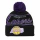 MITCHELL & NESS LOS ANGELES LAKERS SCRIPT POM BEANIE HWC Knit Pom - Cuff Black