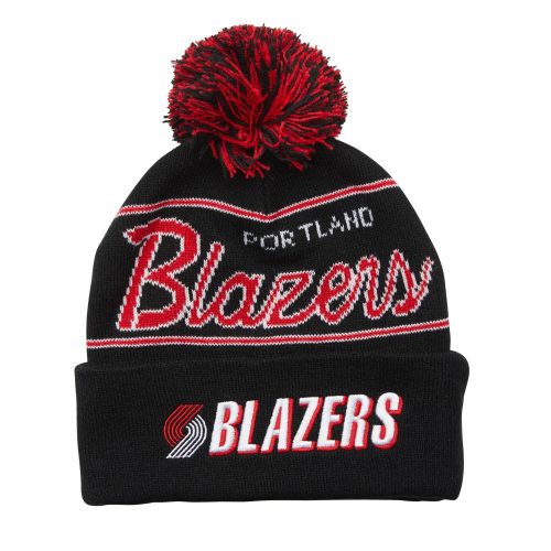 MITCHELL & NESS PORTLAND TRAIL BLAZERS SCRIPT POM BEANIE HWC Knit Pom - Cuff Black