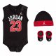 JORDAN 23 JERSEY HAT/BODYSUIT/BOOTIE SET 3PC BLACK/BLK