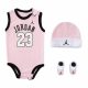 JORDAN 23 JERSEY HAT/BODYSUIT/BOOTIE SET 3PC PINK FOAM