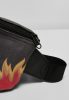 MISTER TEE FLAME PRINT LEATHER IMITATION HIP BAG BLACK/RED