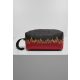 MISTER TEE FLAME PRINT COSMETIC POUCH BLACK/RED