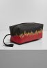 MISTER TEE FLAME PRINT COSMETIC POUCH BLACK/RED