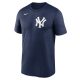 NIKE MLB FUSE WORDMARK COTTON TEE NEW YORK YANKEES MIDNIGHT NAVY L