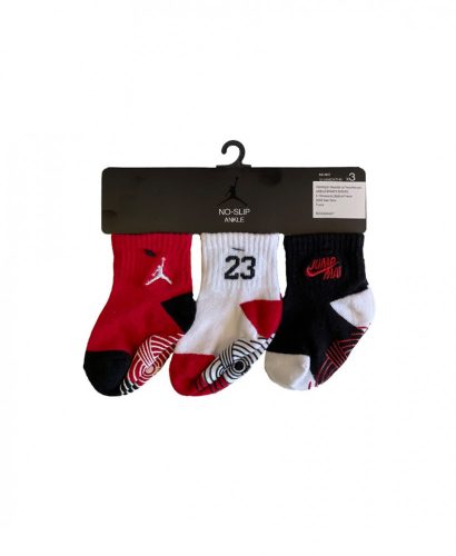 JORDAN BY NIKE 3PK INFANT/TODDLER QUARTER SOCKS BLACK