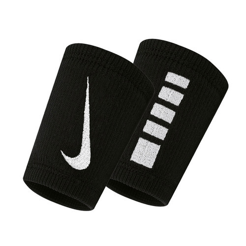 NIKE ELITE DOUBLEWIDE WRISTBANDS 2 PK BLACK one