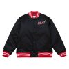 MITCHELL & NESS MIAMI HEAT Mens Jacket - Button Front Black