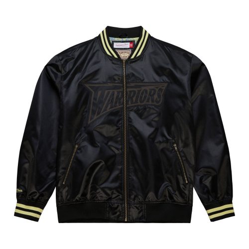 MITCHELL & NESS NBA STATESIDE PASTEL BOMBER JACKET Golden State Warriors Black L