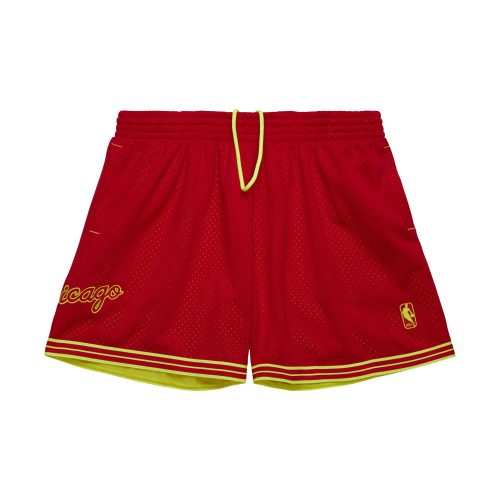 MITCHELL & NESS NBA FASHION NEON MESH SHORTS VINTAGE LOGO Chicago Bulls Scarlet XL