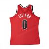 MITCHELL & NESS NBA DAMIAN LILLARD PORTLAND TRAIL BLAZERS ALTERNATE JERSEY UNIVERSITY RED