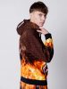 SPRAYGROUND SHARK ON FIRE HOODIE CHECKERED ORANGE/BROWN