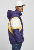 STARTER STARTER COLOR BLOCK HALF ZIP RETRO JACKET STARTER PURPLE/WHT/BUFF YELLOW