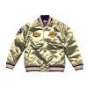 MITCHELL & NESS NBA LOS ANGELES LAKERS CHAMPIONSHIP GAME SATIN JACKET BEIGE