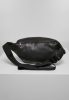 URBAN CLASSICS IMITATION LEATHER DOUBLE ZIP SHOULDER BAG BLACK