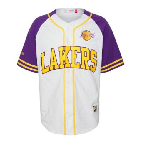 MITCHELL & NESS LOS ANGELES LAKERS Practice Day Button Front Jersey White