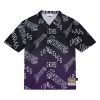 MITCHELL & NESS NBA DESTINATION LEISURE BUTTON UP SHIRT Los Angeles Lakers Purple