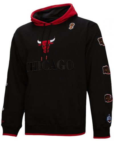 Mitchell & Ness NBA Team Og 3.0 Fleece Hoodie Vintage Logo Chicago Bulls Black XXL